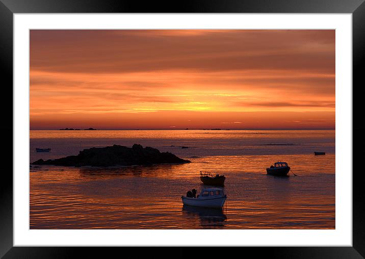 Rocquaine Bay at Dusk Framed Mounted Print by Rob Smith