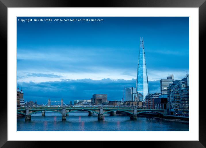 The Shard overlooking the River Thames in London,  Framed Mounted Print by Rob Smith