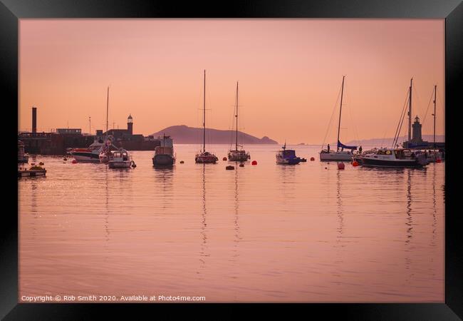 Yachts in St Peter Port Harbour in Guernsey, Chann Framed Print by Rob Smith