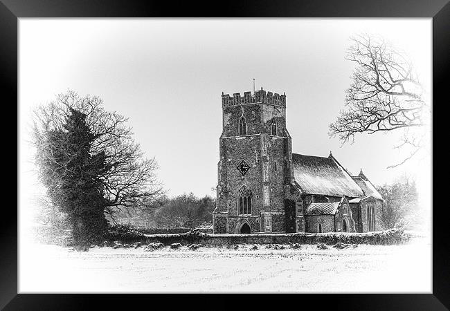 Thompson Church in Winter Framed Print by Brooks Photography