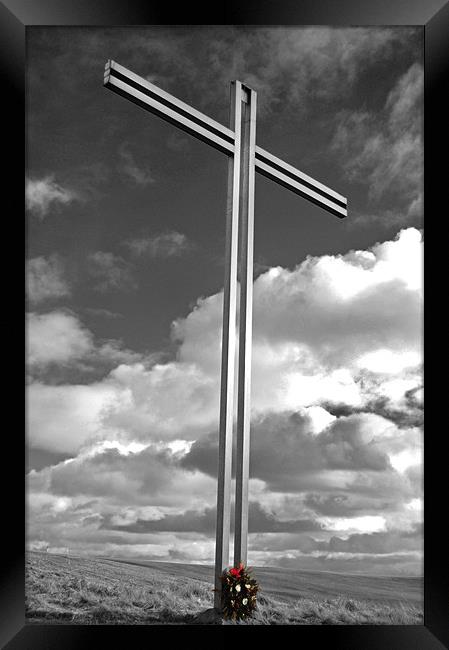 Memorial Cross. Framed Print by mary stevenson