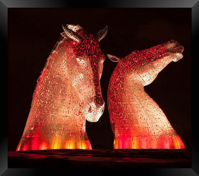  Kelpies At Night Framed Print by mary stevenson