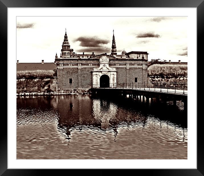 Elsinore Moat Framed Mounted Print by Mary Lane