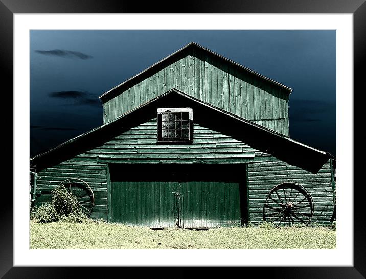 Green Barn Framed Mounted Print by Mary Lane
