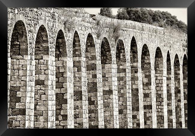 Roman Aqueduct Framed Print by Mary Lane