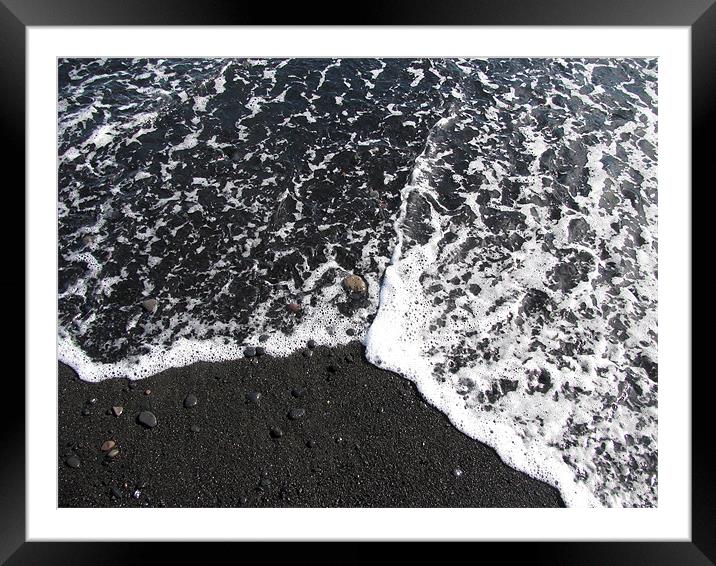 Black Beach Framed Mounted Print by Mary Lane