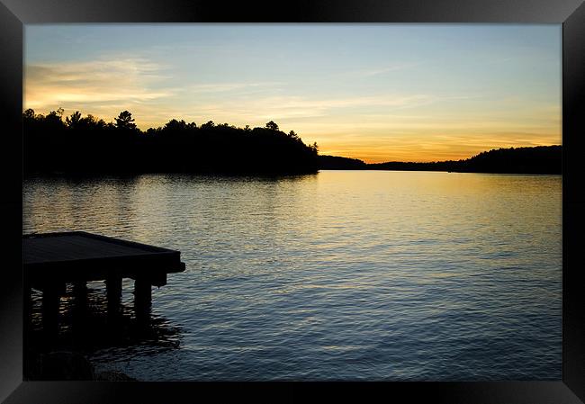 Cottage Sunset Framed Print by Mary Lane