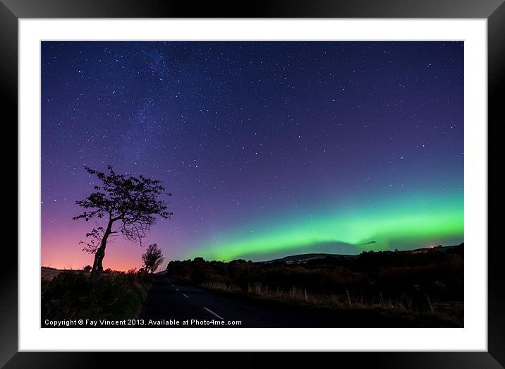Aurora over Forfar Road Framed Mounted Print by Fay Vincent