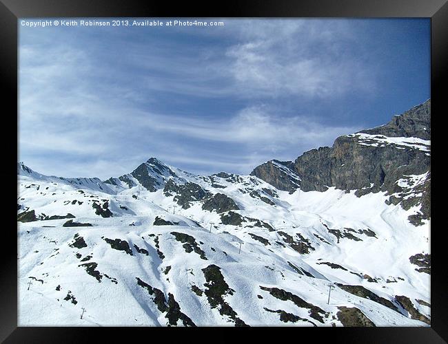 Snowy Mountains at Cauterets Framed Print by Keith Robinson