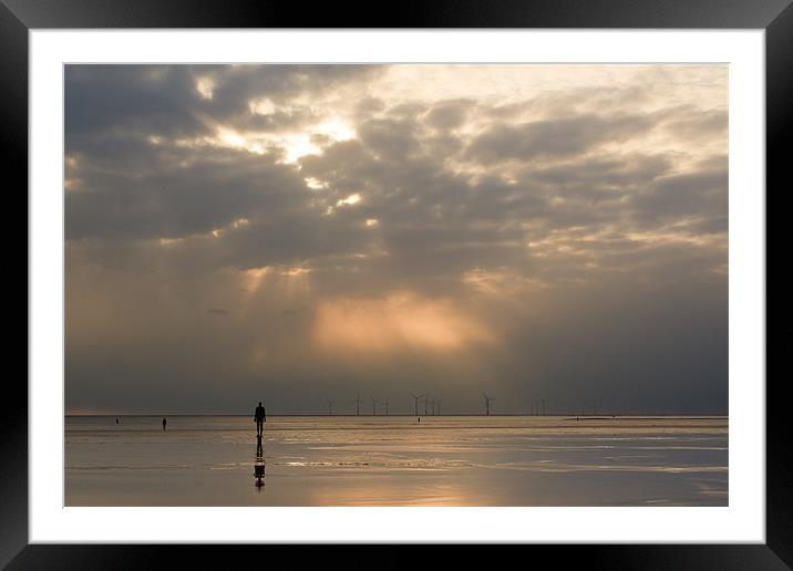 Light From Crosby Beach Skies Framed Mounted Print by Phillip Orr