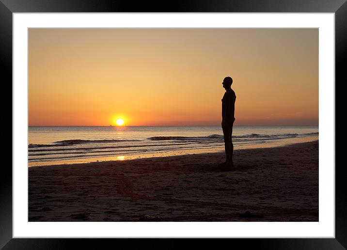 Another Place Sunset Crosby Beach Framed Mounted Print by Phillip Orr