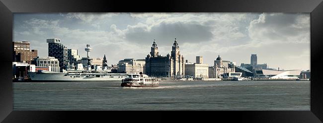 Liverpool Skyline Over The Mersey Framed Print by Phillip Orr