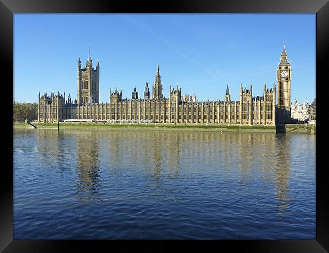 Houses of Parliament from the Thames Framed Print by Mark Jefferson