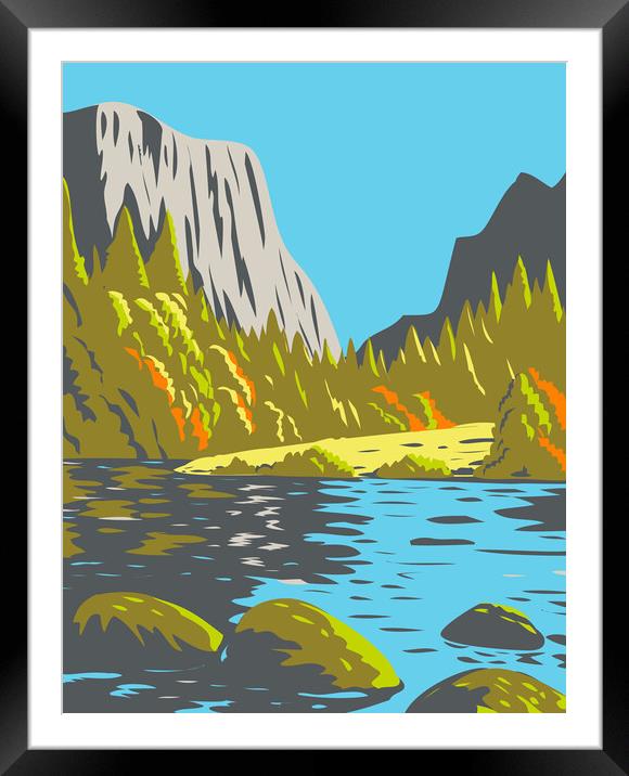 Voyageurs National Park During Fall in Minnesota United States of America WPA Poster Art  Framed Mounted Print by Aloysius Patrimonio