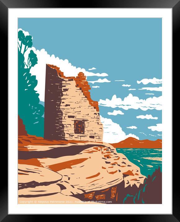 Painted Hand Pueblo in Canyon of the Ancients National Monument in Southwest Colorado WPA Poster Art Framed Mounted Print by Aloysius Patrimonio