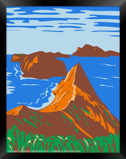 Channel Islands National Park Off the Southern California Coast United States WPA Poster Art Framed Print by Aloysius Patrimonio