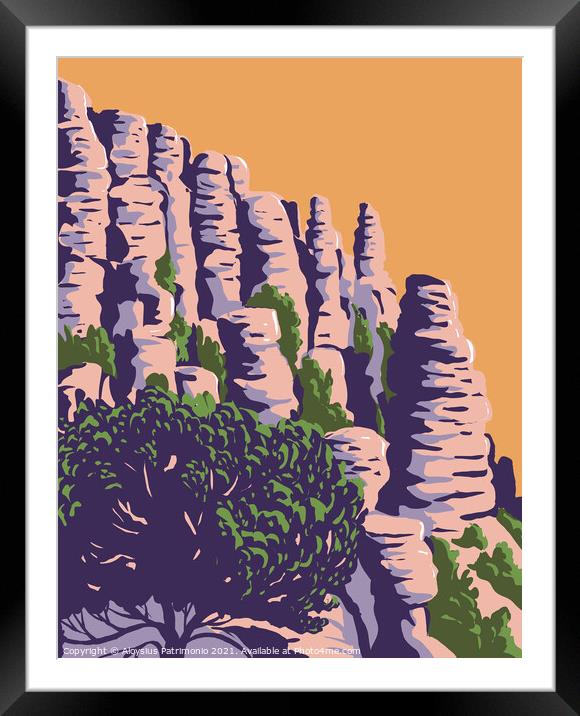 The Hoodoos and Balancing Rocks Chiricahua National Monument in the Chiricahua Mountains of Southeastern Arizona WPA Poster Art Framed Mounted Print by Aloysius Patrimonio
