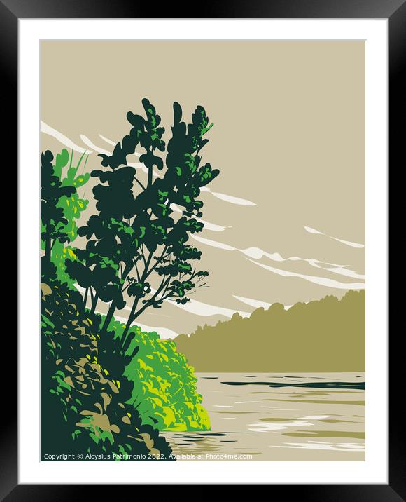 Lake Poinsett State Park on Western Bank of Lake Poinsett Crowley's Ridge Poinsett County Arkansas WPA Poster Art Framed Mounted Print by Aloysius Patrimonio