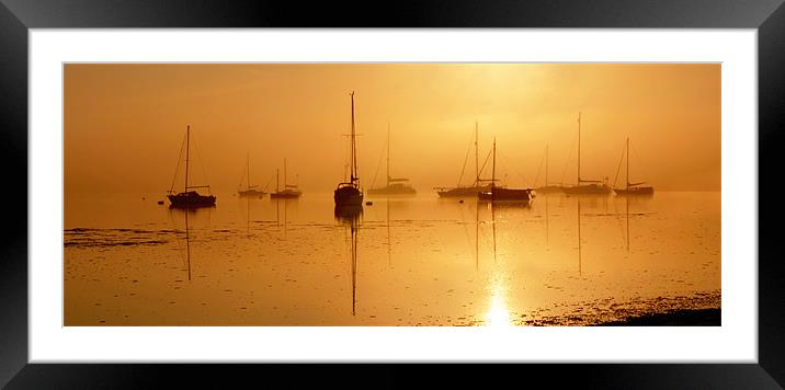 Boats in the Mist Framed Mounted Print by christopher darmanin