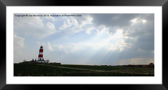 Sunrays on the Lighthouse Framed Mounted Print by Jez Mouncer