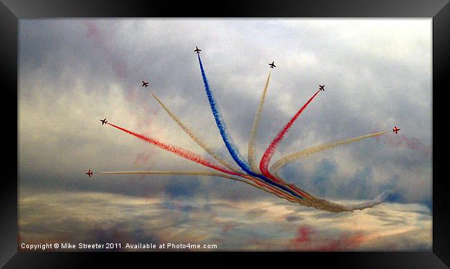 Red Arrows Framed Print by Mike Streeter