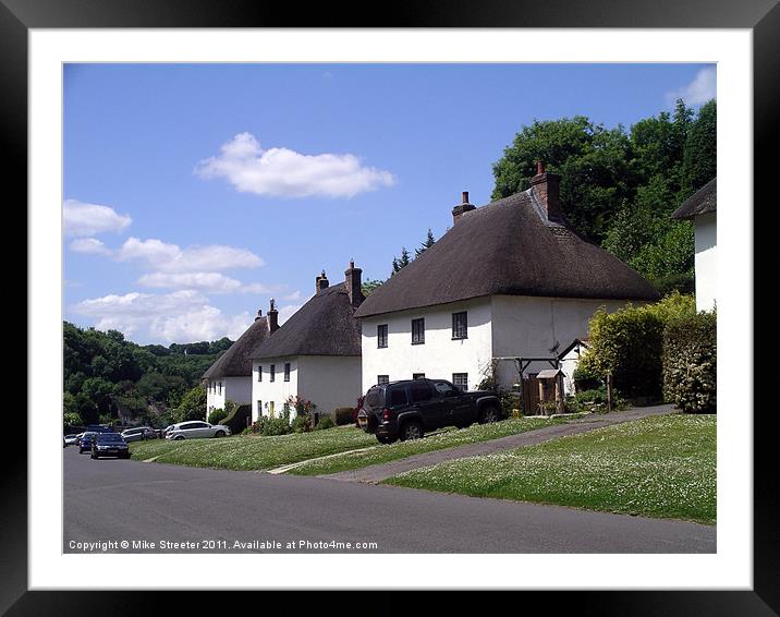 Village Thatch Framed Mounted Print by Mike Streeter