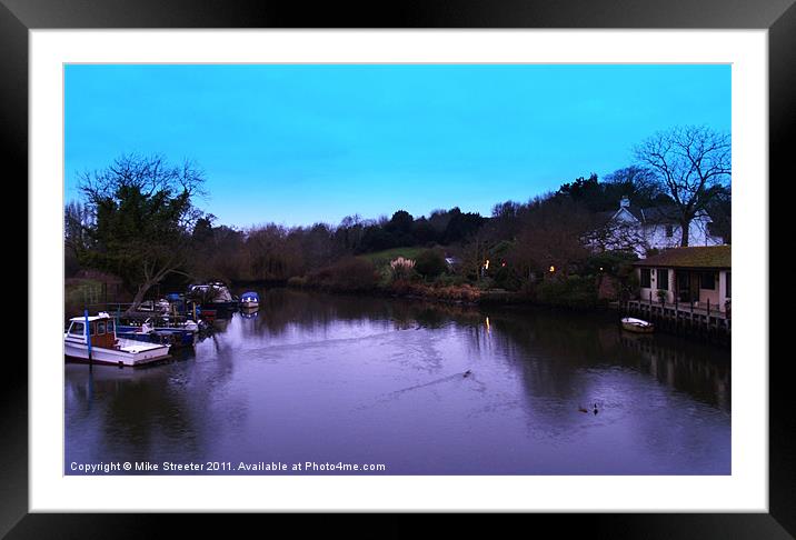 Evening by the river Framed Mounted Print by Mike Streeter