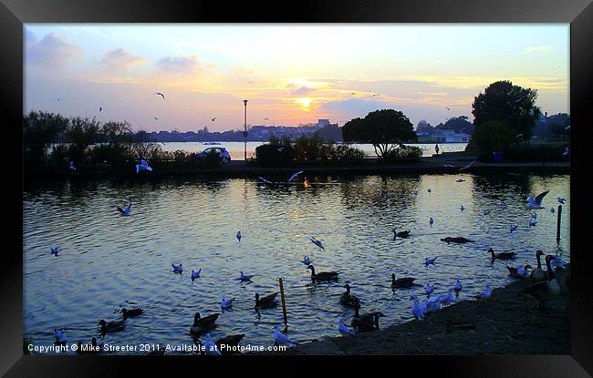 Sunset over Poole Framed Print by Mike Streeter