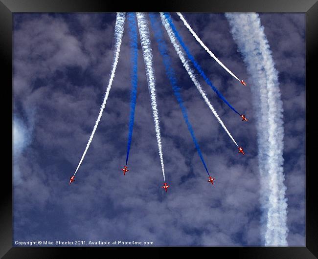 Red Arrows Framed Print by Mike Streeter