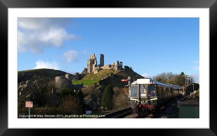 Heritage DMU at Corfe Framed Mounted Print by Mike Streeter