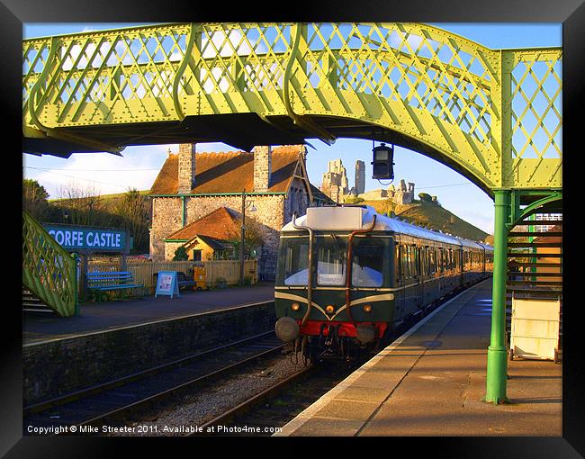 Corfe Castle Station 2 Framed Print by Mike Streeter