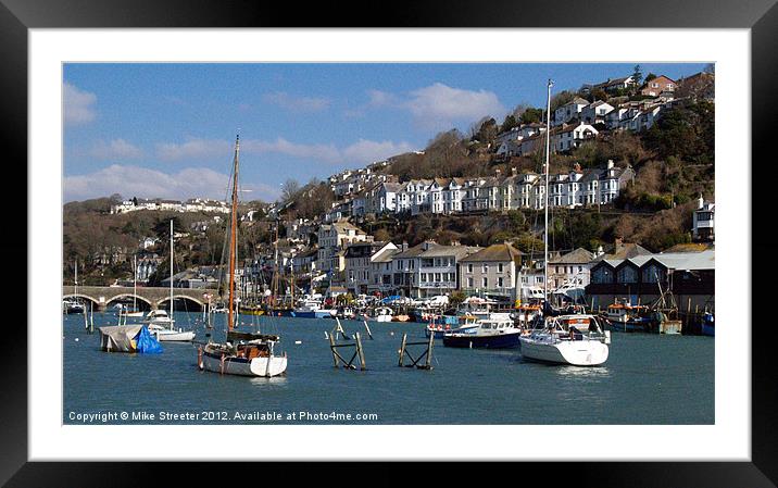 Looe Harbour Framed Mounted Print by Mike Streeter
