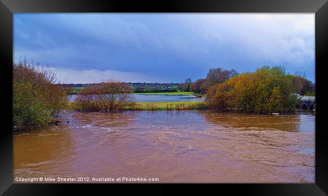 River Stour in Flood Framed Print by Mike Streeter