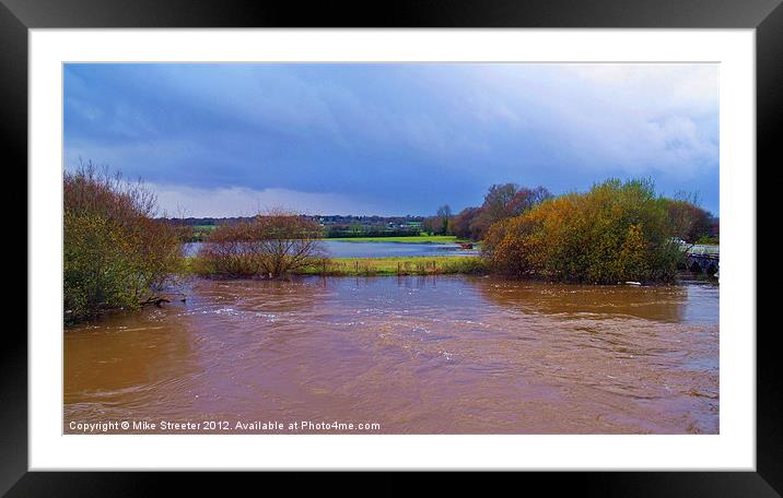 River Stour in Flood Framed Mounted Print by Mike Streeter