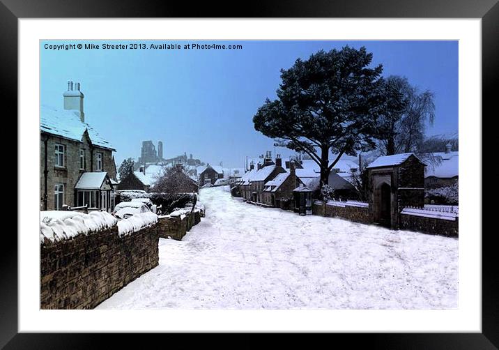 Snowy Corfe Framed Mounted Print by Mike Streeter