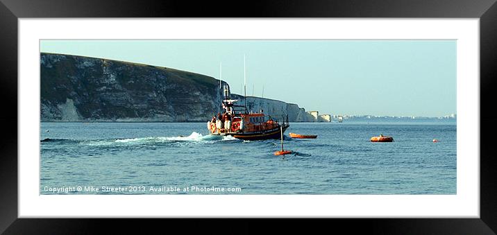 Swanage Lifeboat Framed Mounted Print by Mike Streeter