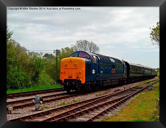 Deltic at Corfe Framed Print by Mike Streeter