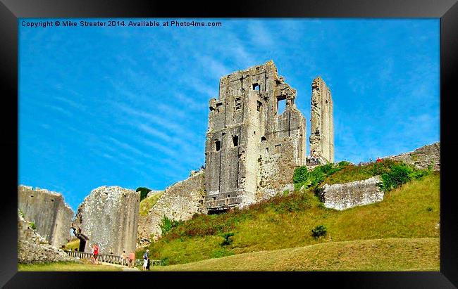 Corfe Castle Framed Print by Mike Streeter