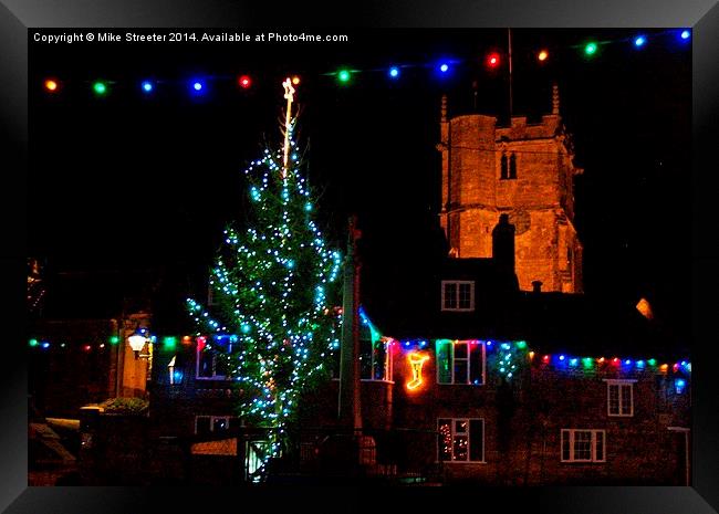  Christmas at Corfe Framed Print by Mike Streeter