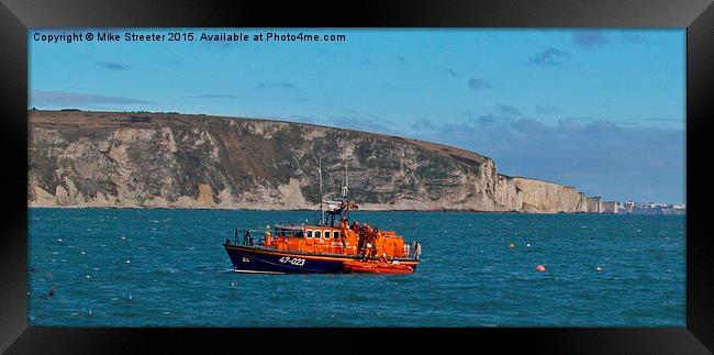  Poole lifeboat at Swanage Framed Print by Mike Streeter
