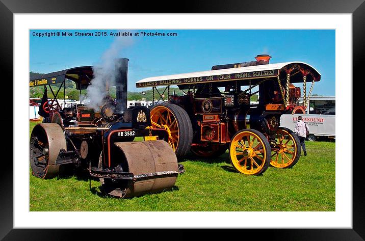  Steam on the road. Framed Mounted Print by Mike Streeter