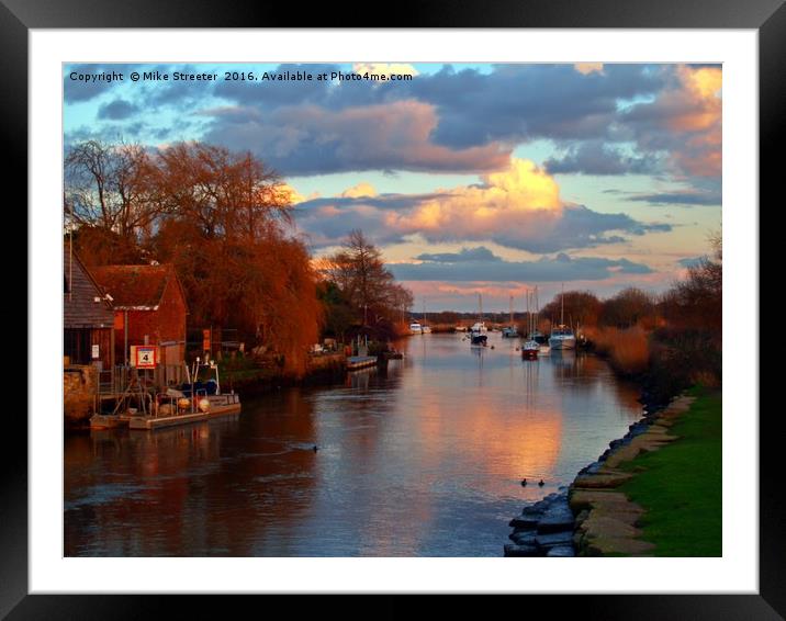 Evening on the Frome. Framed Mounted Print by Mike Streeter