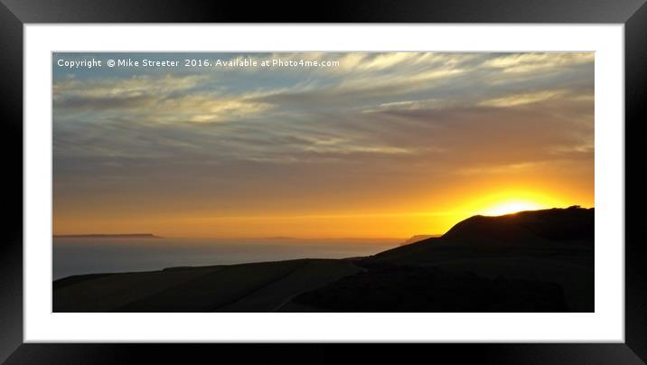 Sunset Over Portland Framed Mounted Print by Mike Streeter