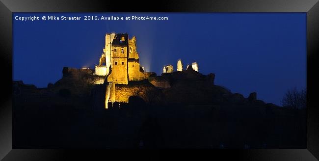 Illuminated Castle Framed Print by Mike Streeter
