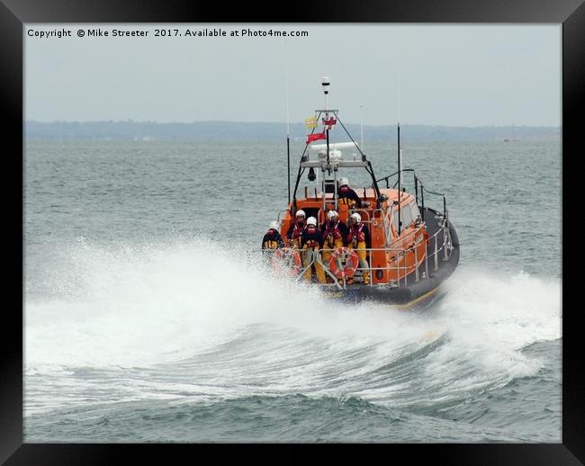 Lifeboat to the rescue. Framed Print by Mike Streeter