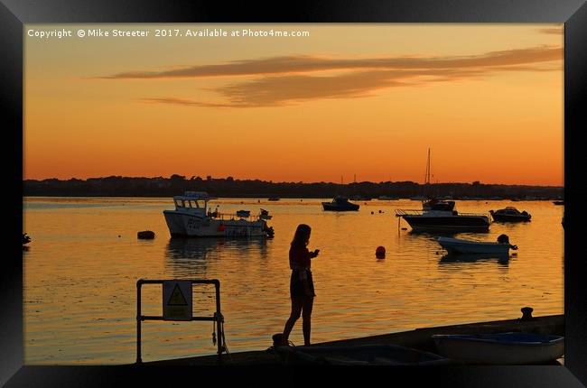 Sunset at Mudeford Quay Framed Print by Mike Streeter