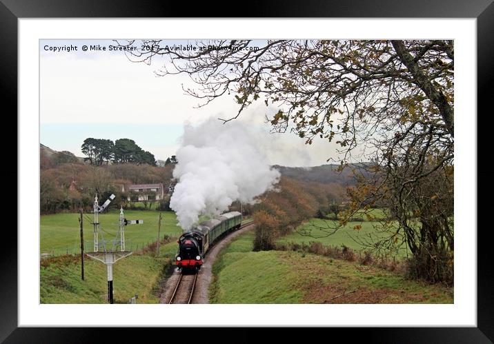 Santa Special approaching Harmans Cross Framed Mounted Print by Mike Streeter