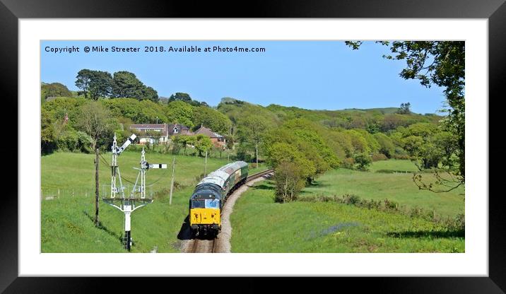 Diesel on the Swanage Railway Framed Mounted Print by Mike Streeter