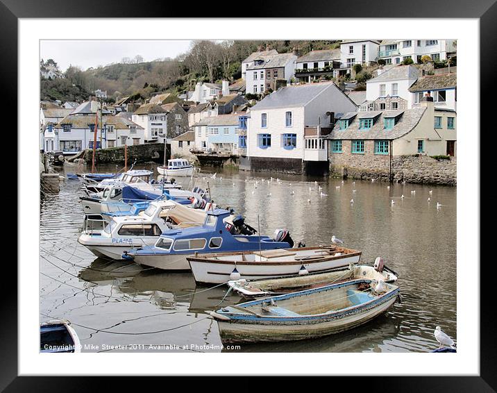 Polperro Harbour Framed Mounted Print by Mike Streeter