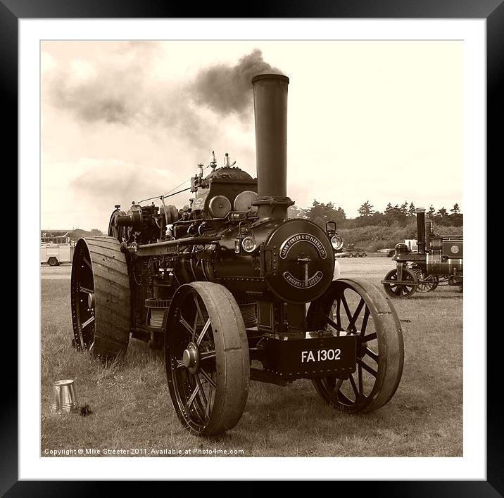 Fowler Ploughing Engine Framed Mounted Print by Mike Streeter
